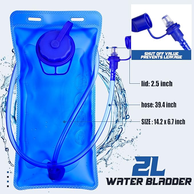2 Pack Hydration Backpack Pack with 2L Water Bladder, Hiking Backpack with Hydration Bladder Water Rucksack Backpack Bladder Bag Cycling Bicycle Bike/Hiking Climbing Pouch