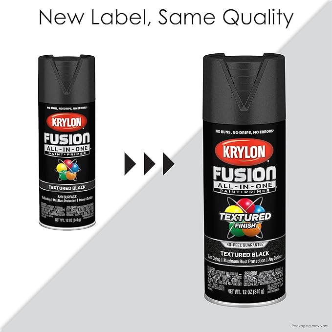 Krylon Fusion All-In-One Adhesive Spray Paint for Indoor/Outdoor Use, 12 oz, Granite