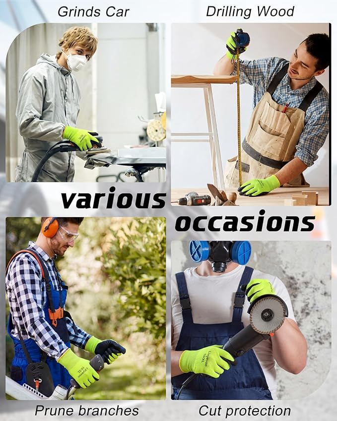 Maxcheck 54 Pairs PU Coated Gloves Bulk, Reusable Rubber Safety Gloves for Men Women Work Warehouse, Mechanic, Woodworking