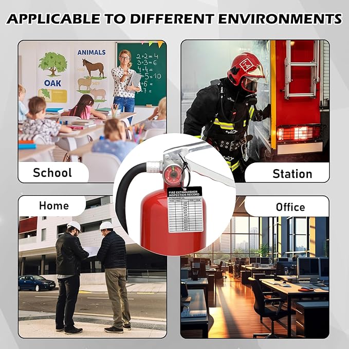 25 Sets Metal Inspection Tags Safety Inspection Tags Fire Extinguisher Inspection Sticker 2.2X3inch Fire Extinguisher Inspection Record Tag 2026-2029 with Handheld Hole Puncher for Indoor Outdoor (25)
