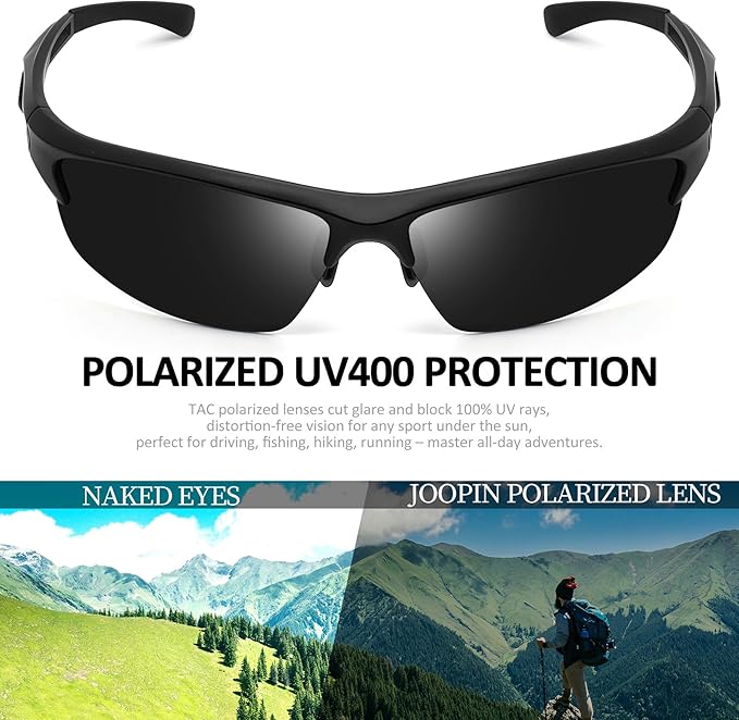 Joopin Sports Sunglasses Polarized UV400 Protection Wrap Around Sun Glasses Shades for Men Women