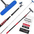 Tyroler Professional Window Squeegee with Extension Pole | 5.3-18.6ft Squeegee for Windows Cleaning | Outdoor Window Cleaner Tool, Windows Washing Kit with Extension Pole | Window Cleaning Kit