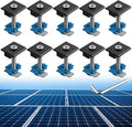 Anbte 10pcs Solar Panels Mid Clamps for Unistrut, Aluminium 1.37" Solar Panel Brackets, Mounting Kit for Metal Roof, Tin Roof, Flat Roof, Sheet Roof, RV, Black