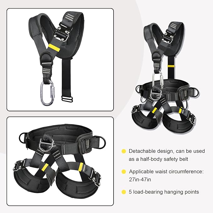 Climbing belts, Thicken Professional Half Body Safety Belt Climbing Gear for Tree Climbing, Fire Rescue, Rappelling and Other Outdoor Adventure Activities