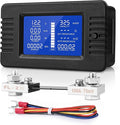 DC Multifunction Battery Monitor Meter, 0-200V 0-100A LCD Display Digital Current Multimeter Voltmeter Ammeter for Cars Rv Solar System