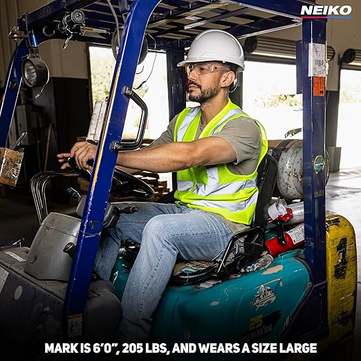 Neiko High Visibility Safety Vest ANSI Class 2, No Pocket, Neon Yellow, Extra-Small (XS)