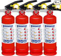 4 Pack ABC Dry Chemical Fire Extinguishers with Mount, 2.5 lb 1A:10B:C Rating for Home, Vehicle, Boat, Quick Release Handle, Compact & Portable Dry Powder Extinguisher