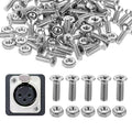 100 PCS D Series Electrical Panel Screws and Nut Kit, M5 X 8 mm Panel Mount Connector Stainless Steel Metal Screw Audio Server Rack Mounts Screws and Nuts for Attaching D-Series Panels Connectors