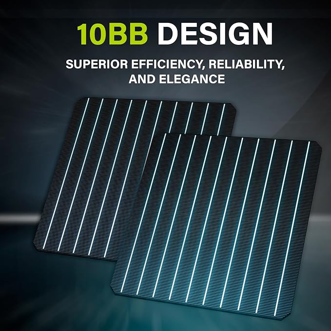 Newpowa 5 Pack Solar Panels 35W 24V 10BB High-Efficiency Monocrystalline Solar Panels Charges 24V Batteries of RV for Off-Grid Systems, RV, Boat, Camper, Trailer, Gate Opener (175W Total)