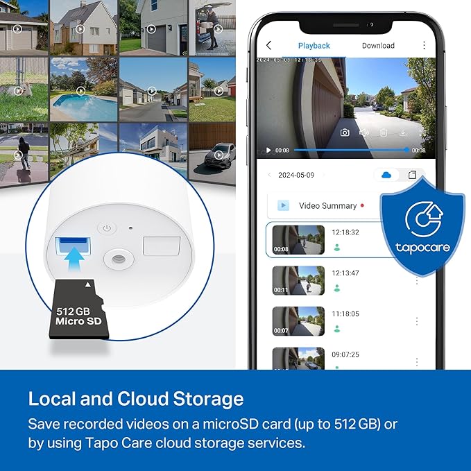 TP-Link 𝗧𝗮𝗽𝗼 Wireless Outdoor Security Camera, 1080P, Up to 180 Days of Battery Life, Free Person Detection, SD/Cloud Storage, Spotlight Color Night Vision, No Hub Needed, Works w/Alexa, Tapo C402