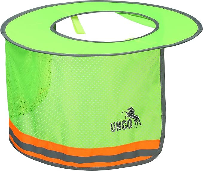 UNCO- Hard Hat Sun Shield, 4 Pack, Green, Full & Standard Brim Mesh Sunshade High Visibility Reflective, Hard Hat Accessories
