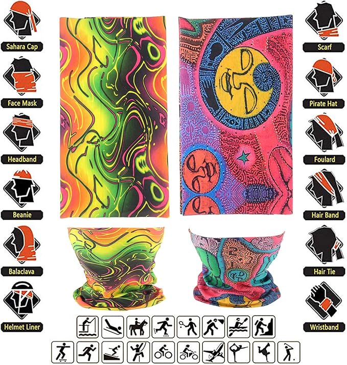 Neck Gaiter Masks Tube Scarf,Seamless Bandanas Buffs Gators,Ourdoor Face Mask Face Covering Multi Headwear