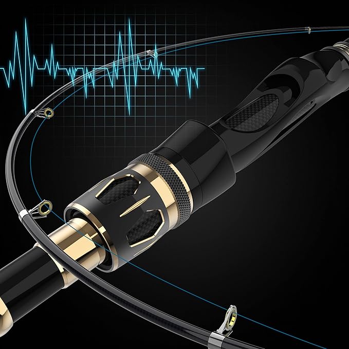 PLUSINNO Fishing Rod and Reel Combos Set,Telescopic Fishing Pole with Spinning Reels, Carbon Fiber Fishing Rod for Travel Saltwater Freshwater Fishing