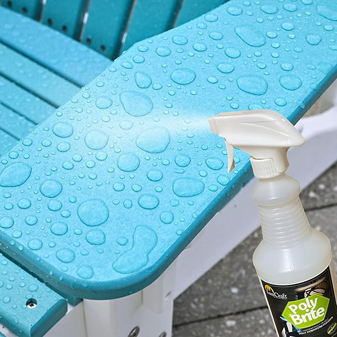 LuxCraft Poly Brite Spray Cleaning Kit for HDPE Outdoor Poly Lumber Furniture Cleaner and Outdoor Patio Furniture Cleaner for Outside
