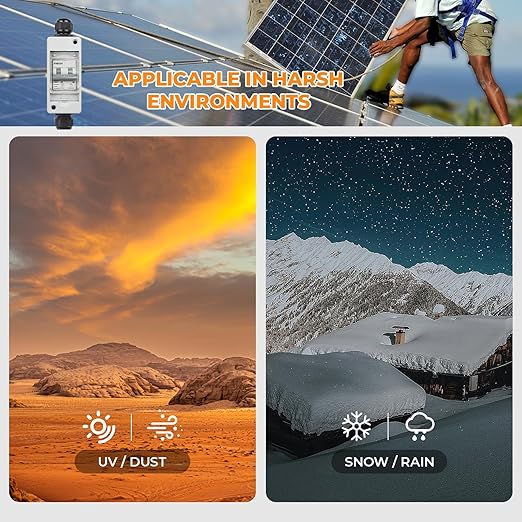 Solar Panel Disconnect Switch 1000V 30A PV Shut Off Switch Outdoor Circuit Breaker Box for Solar PV Homes Battery (30Amp)
