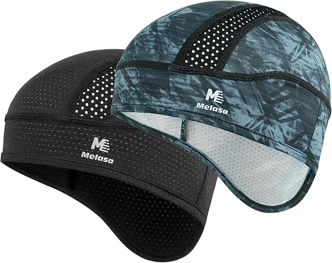 MELASA Skull Cap Cooling Helmet Liner for Hard Hat with Neck Extension Sun Protection Mesh Breathable Sweat Cap for Men Women