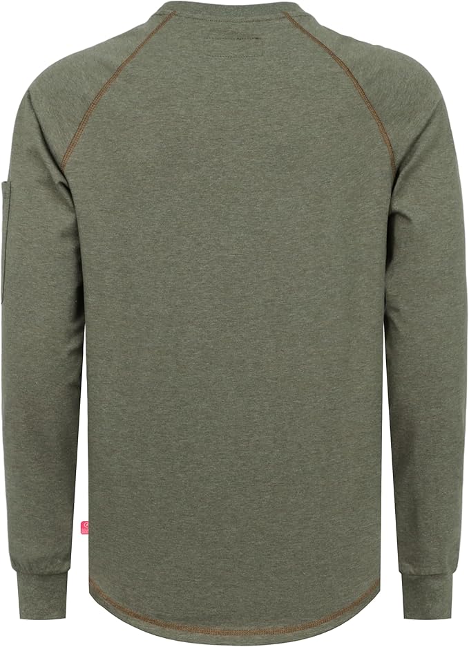 BOCOMAL FR Shirts Heather Series 6oz Flame Resistant T Shirt NFPA2112 CAT2 Fire Retardant Crew Work Shirt