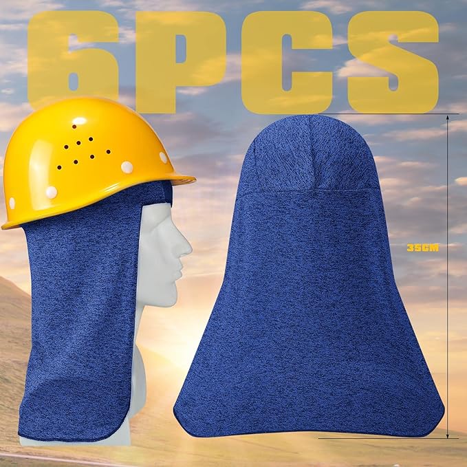 Sintege 6 Pieces Hard Hat Sun Shade Cooling Skull Cap Sun Neck Protector Quick Dry Neck Shade for Women Men