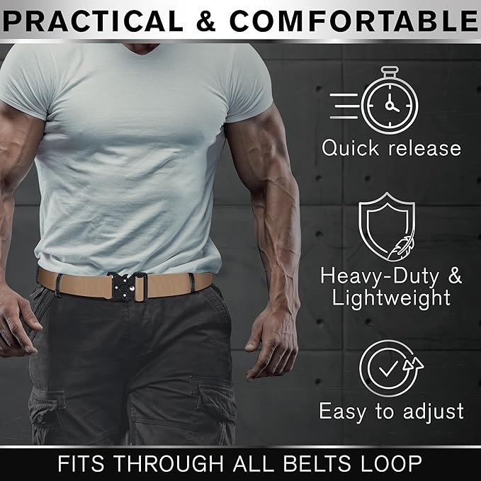 TECEUM Tactical Belt – Heavy-Duty & Quick Release – Military, Work, Rigger, Duty & Utility Belt for Men