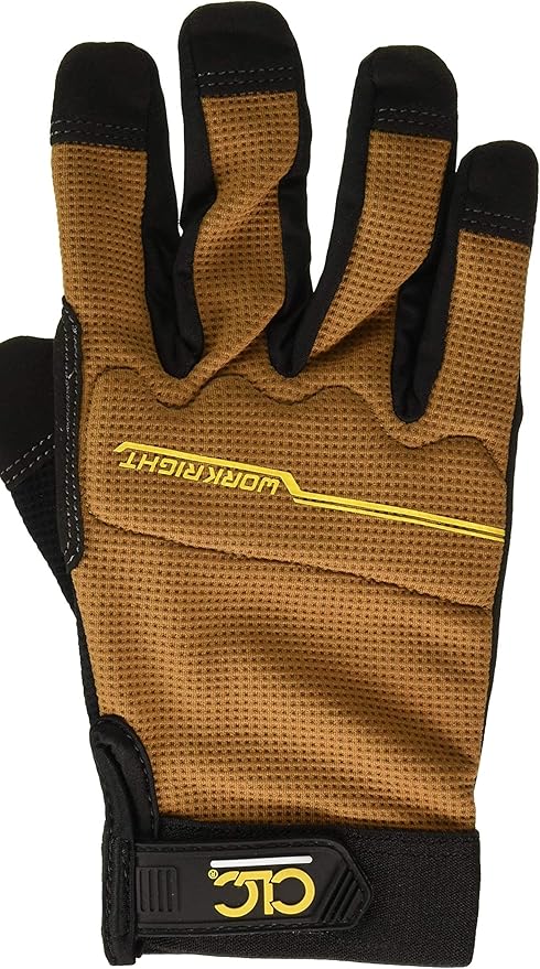 CLC Custom Leathercraft 124M Workright Flex Grip Work Gloves, Shrink Resistant, Improved Dexterity, Tough, Stretchable, Excellent Grip,Black,Medium