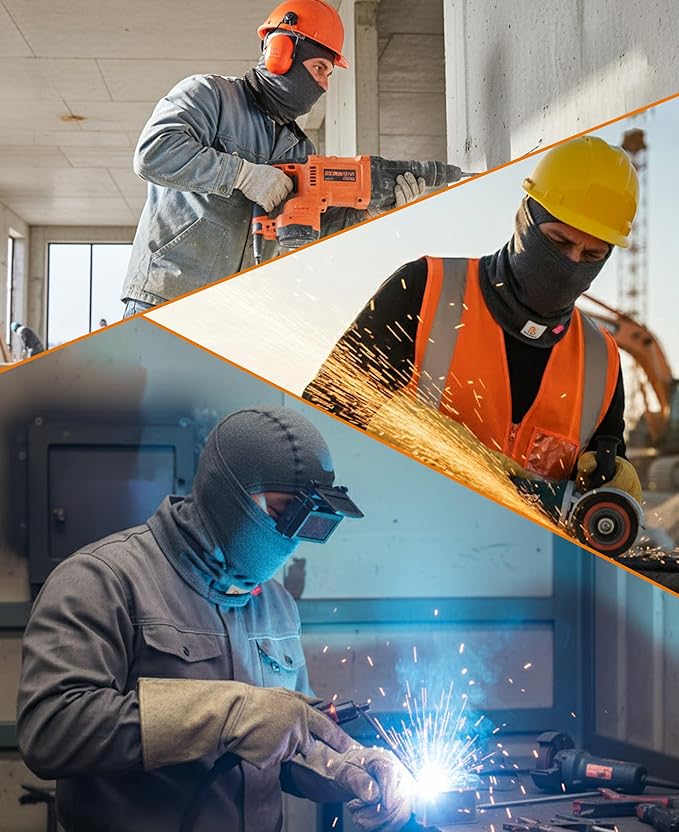 BOCOMAL FR Flame Resistant Balaclava Face Mask Arc Rated NFPA2112 CAT2 Helmet Liner Covering Hood for Welding