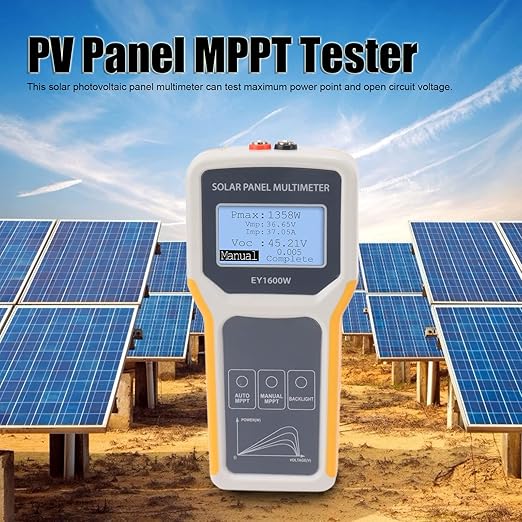 Solar Panel Tester, EY1600W Photovoltaic Multimeter with Backlight, MPPT Open Circuit Voltage Tool for Solar PV Testing for Car Boat