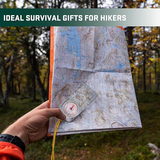 Eyeskey Multifunctional Military Sighting Navigation Compass with Inclinometer | Impact Resistant & Waterproof Compass for Hiking, Camping