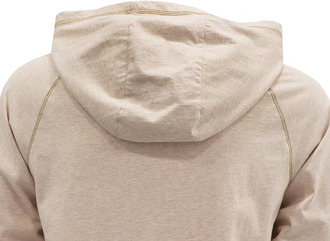 BOCOMAL FR Hooded T Shirts Heather Series 6oz Flame Resistant NFPA2112 CAT2 Fire Retardant Hoodies Work Shirt