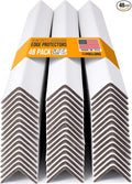 24" x 2" x 2" Reinforced Cardboard Edge Protectors, White (Pack of 48) – 0.225" Thick Extra Heavy-Duty Cardboard Corner Protectors – American Quality V-Board Pallet Edge Protectors