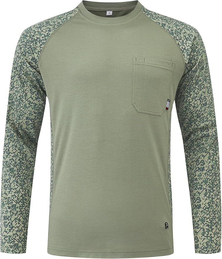 FR Shirts for Men 5.5oz Lightweight Bird's Eye Mesh Back Panel for Ventilation Long Sleeve CAT2 Fire Resistant Shirts