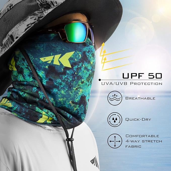 KastKing La Sal Neck Gaiter-UPF 50+ Balaclava Face Mask,Neck Gaiter for Men and Women,Face Cover Shield for Fishing,Hiking