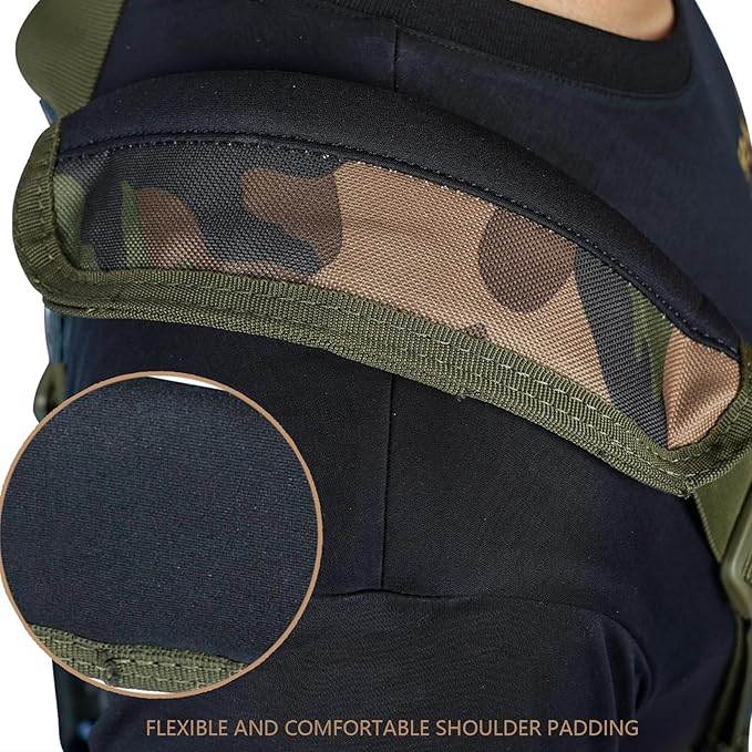 KUNN Tactical Harness Police Suspenders for Duty Belt with Metal Hook Adjustable Padded Shoulder Pads,Army Green