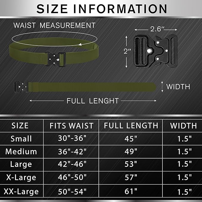 TECEUM Tactical Belt – Heavy-Duty & Quick Release – Military, Work, Rigger, Duty & Utility Belt for Men