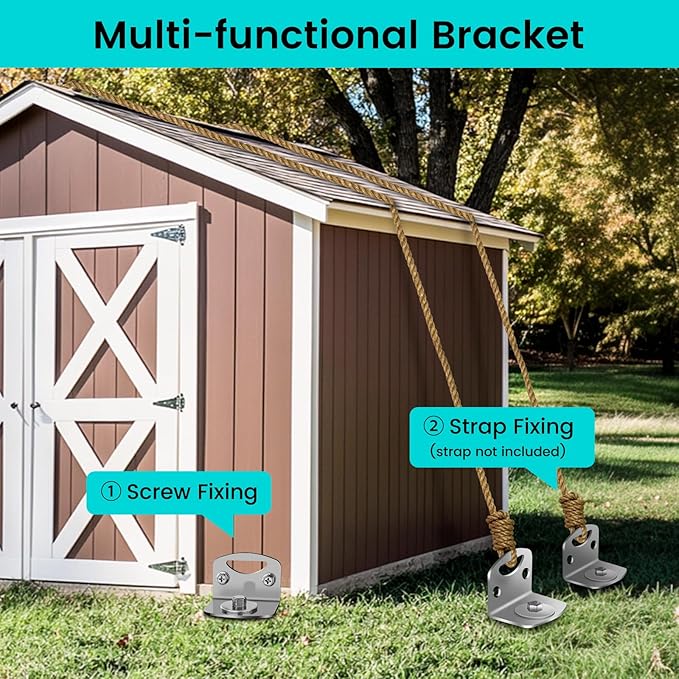 25" Ground Anchors Screw in, Mobile Home Anchors with Upgraded Wider Spiral Blades, Earth Shed Anchor High Wind Heavy Duty for Graden, Storage Shed, Trampoline, Carports, Swing Set(Silver-4x25in)