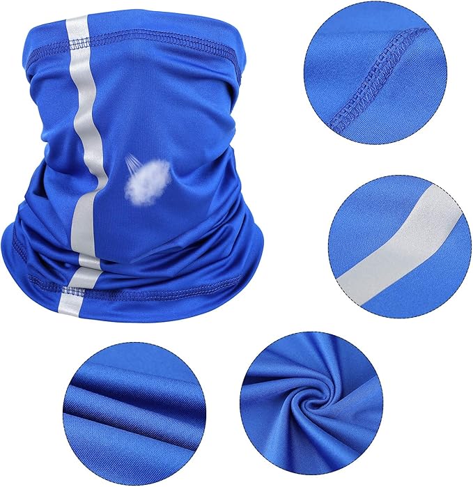 SATINIOR 2 Pcs Sun Hard Hat Neck Protection High Visibility Full Brim Mesh Sun Protection and Neck Gaiter Bandana Face Scarf for Construction Helmet Hard Hat Accessories, Reflective(Blue)