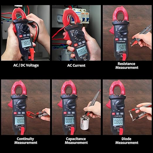 600A AC Clamp Meter, 4000 Counts AC/DC True RMS Digital Multimeter with CAT III Safety, Data Hold, Backlight & Temperature Sensor – for Electrical Maintenance Mayilon MY2600C
