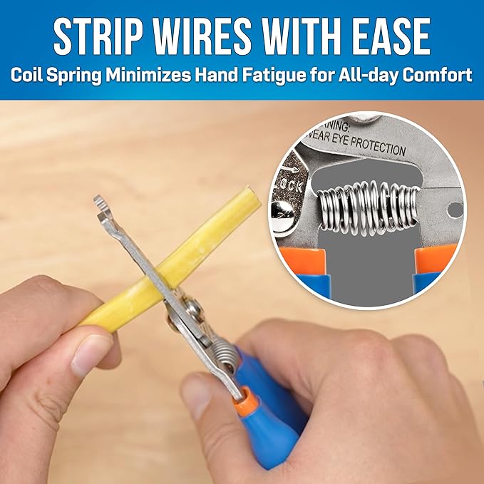 Jonard Tools WSS-612 Stainless Steel Curved Wire Stripper, 6-12 AWG, Stainless Steel 50 HRC, Ergonomic Handle, Screw Cutting & Wire Looping