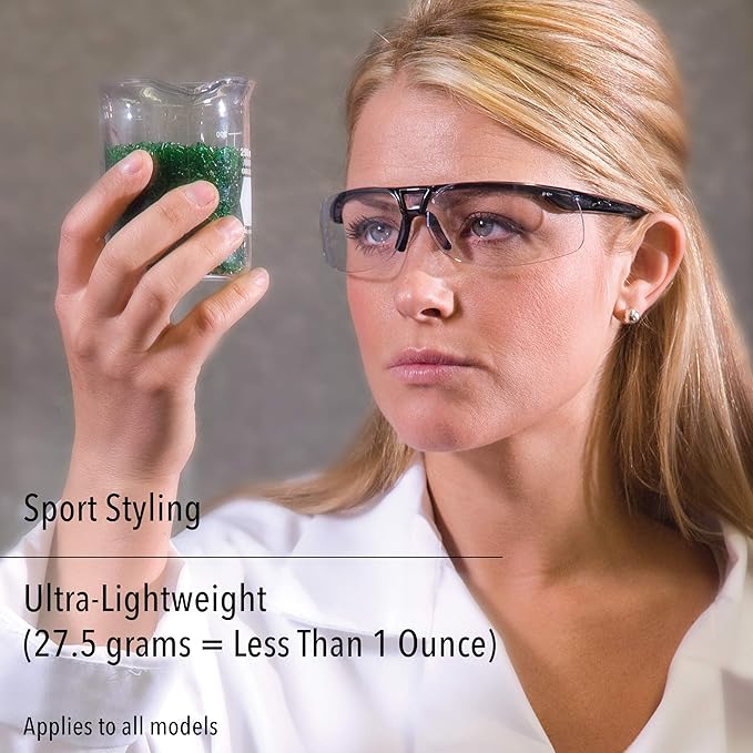 Honeywell Uvex by Protégé Safety Glasses, Metallic Black Frame with Clear Lens & Ultra-Dura Anti-Scratch Hardcoat (S4200-H5)