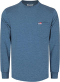 BOCOMAL Men's FR Shirts Long Sleeve Crewneck EX Soft Heather Series 6oz Midweight Flame Resistant Work T Shirt CAT2