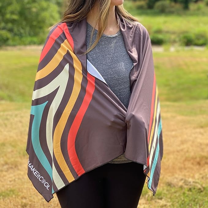 SHAKEitCOOL Large Cooling Shawl - Instant Heat Relief for Outdoor Events