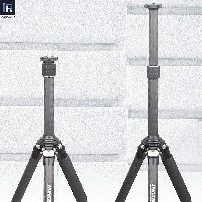 INNOREL ER252C Universal 10 Layers Carbon Fiber Tripod Center Column Extension Pole Extender-Tripod Two-Section Mid-Column Extension Rod Pole for Tripod Monopod DSLR Camera 25.6mm Tube