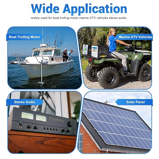 60Amp Circuit Breaker Auto Reset for Boat Trolling Motor Marine ATV Trailer Vehicles Stereo Audio Electronic Battery Solar System Inline Fuse Waterproof DC 12V-48V (Panel Mount-Auto)