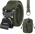 Tactical Belt for Men and Women, Military Work Belt Nylon with Quick-Release Buckle, Gift with Molle Pouch & Clip