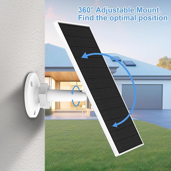Solar Panel for Eufy Outdoor Camera, Compatible with Eufycam Camera, Continuous Power Supply, Includes 9.8ft Charging Cable, IP65 Waterproof, 3 Pack