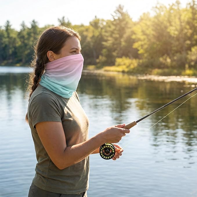 UPF 50 Sun Protection Neck Gaiter - 13-in-1 Multifunctional Face Cover for Hiking, Fishing, Cycling