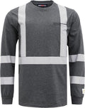 BOCOMAL FR Hi-Vis Shirts 6oz Lightweight High Visibility Reflective Flame Resistant/Fire Retardant Shirt Men's Safety Shirts