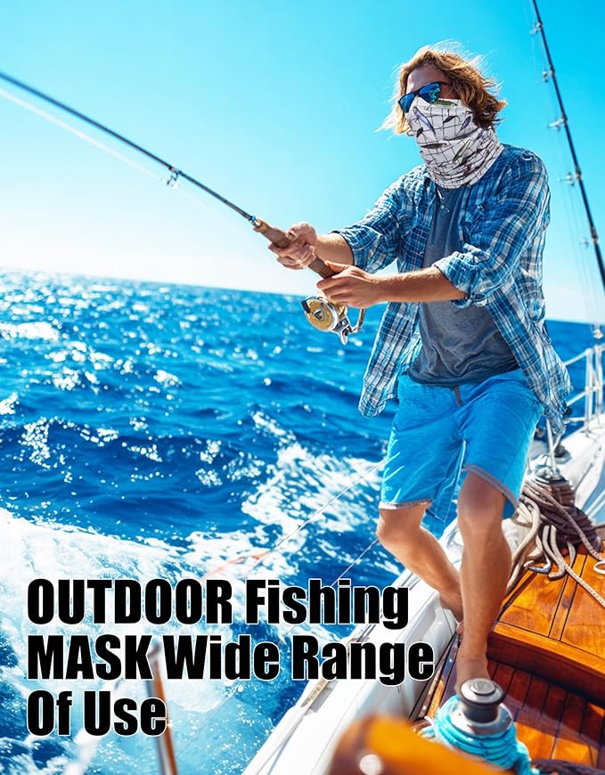 JHYWELL Cooling Neck Gaiter Face Mask, UV Protection Masks Gator, Windproof Bandana for Skiing, Fishing, Hiking, Cycling