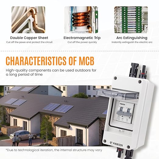 Solar Panel Disconnect Switch 1000V 10A PV Disconnect Switch Box Outdoor Breaker and Enclosure for Solar PV Panels Homes Battery (10Amp)