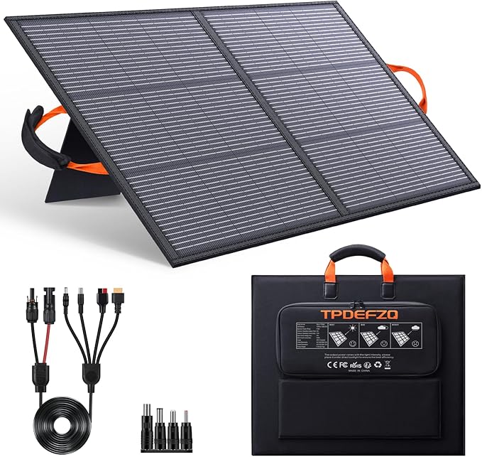 110W Portable Solar Panel ETFE IP68 Waterproof 20V Foldable Solar Panel Charger, 25% High Efficiency for Outdoor Camping,Laptops,Blackout,RV