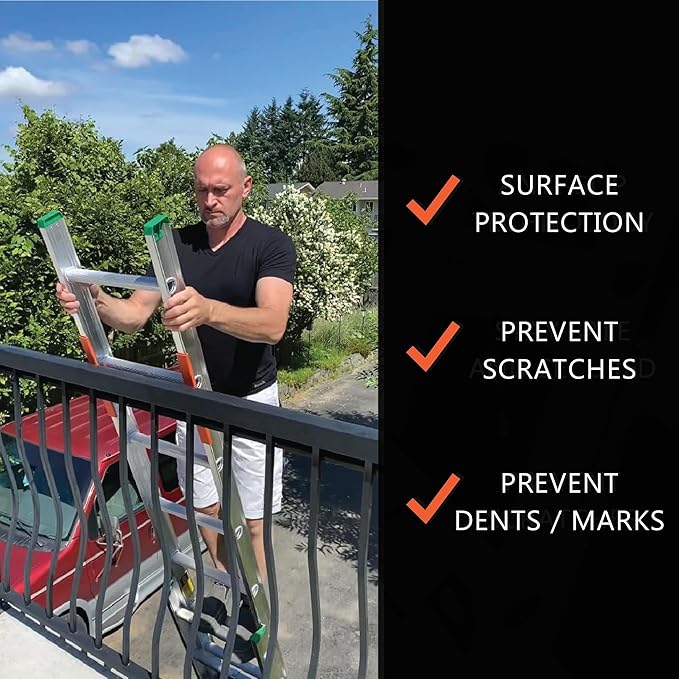 LADDER BODYGUARD Ladder Rail Covers for Gutters & Roof, Non-Marring Surface Protector, Helps Reduce Scratches & Dents | Extension & Multi-Position Ladder Accessory | Fits 1 1/8” Wide Centered “T”